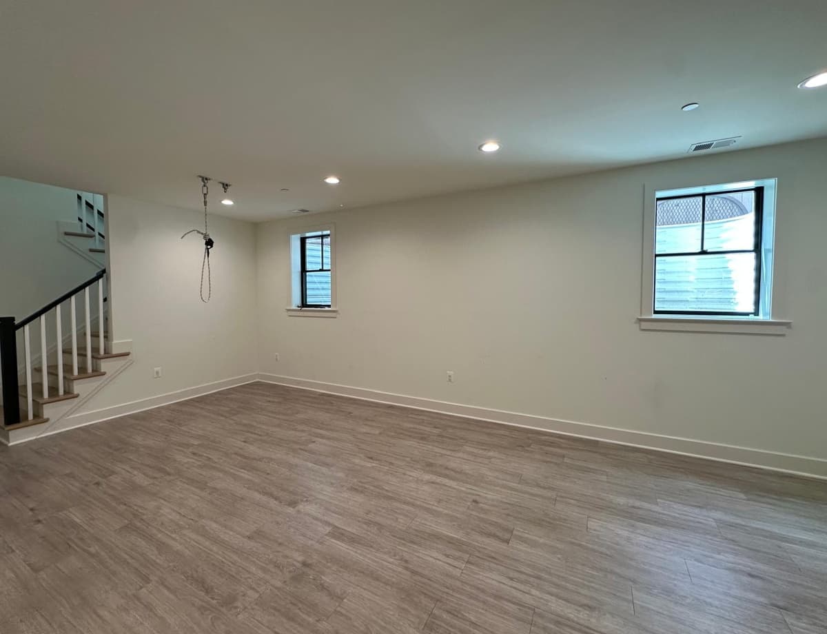 Empty room before sensory gym installation