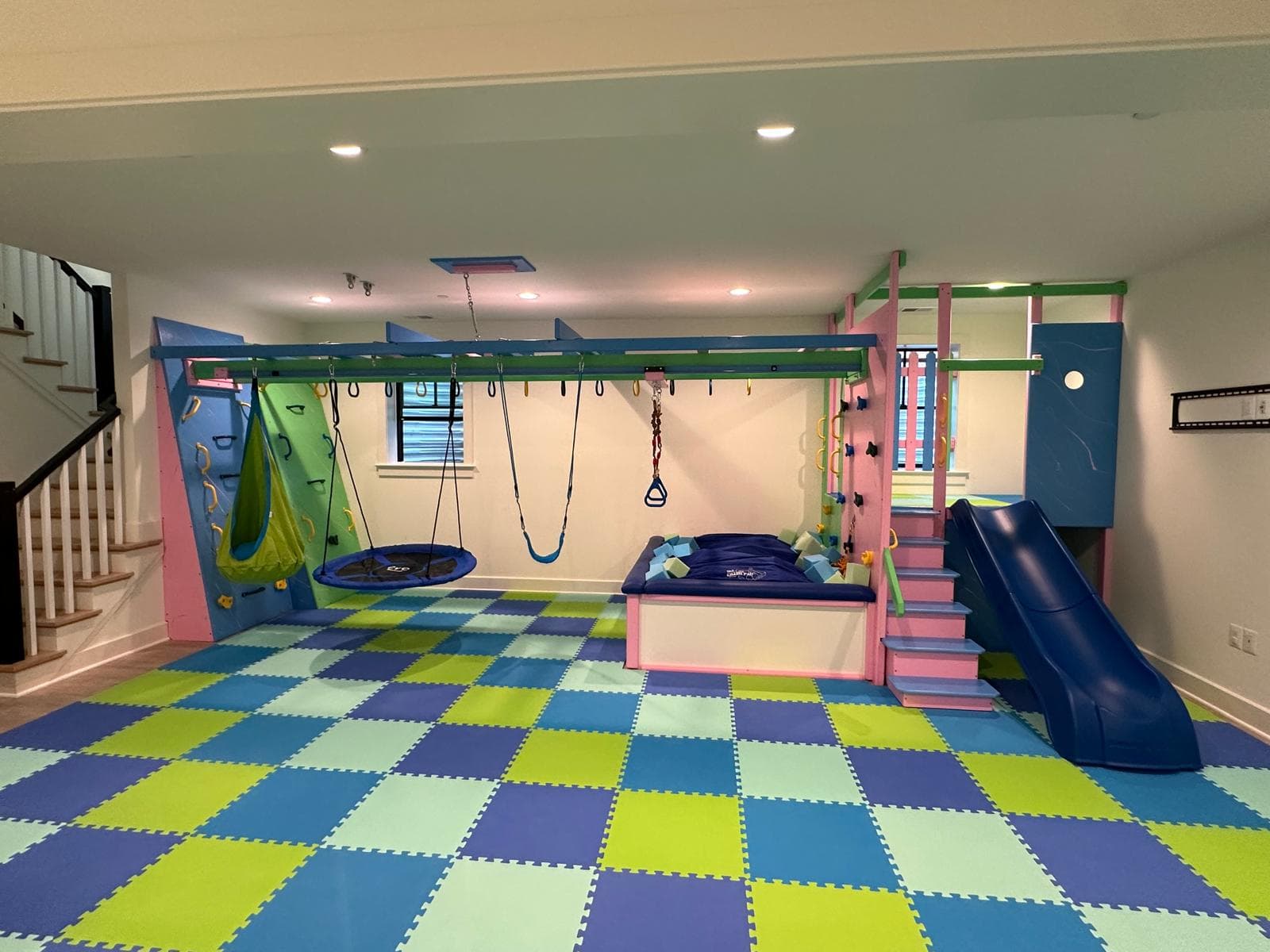 Custom home sensory gym installation