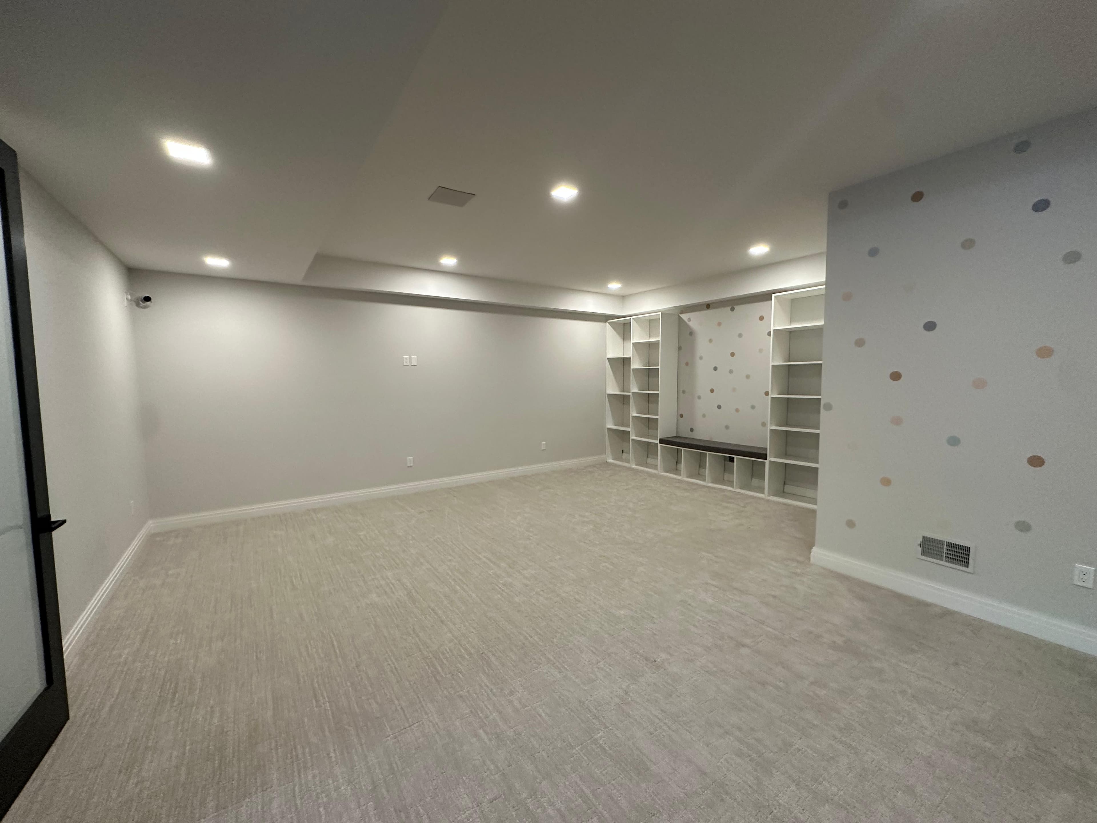 Empty playroom before sensory gym installation